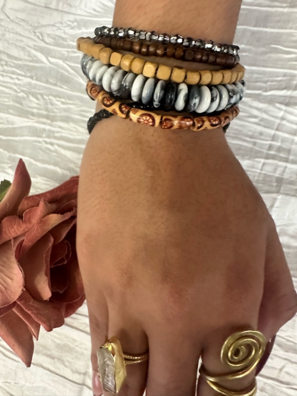 Beaded Bracelet  - Neutral Mix